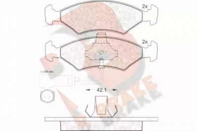 R BRAKE rb1230 -  Комплект тормозных колодок, дисковый тормоз